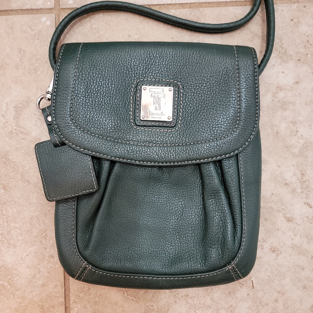 Tignanello Vintage Green Pebble Leather Crossbody - Picture 3 of 9